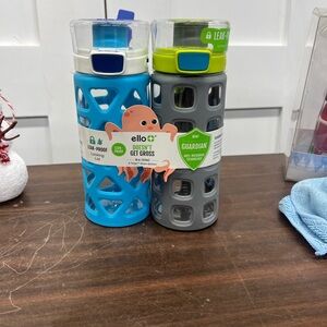 Ella 16oz Leak-Proof Water Bottles - Blue and Gray